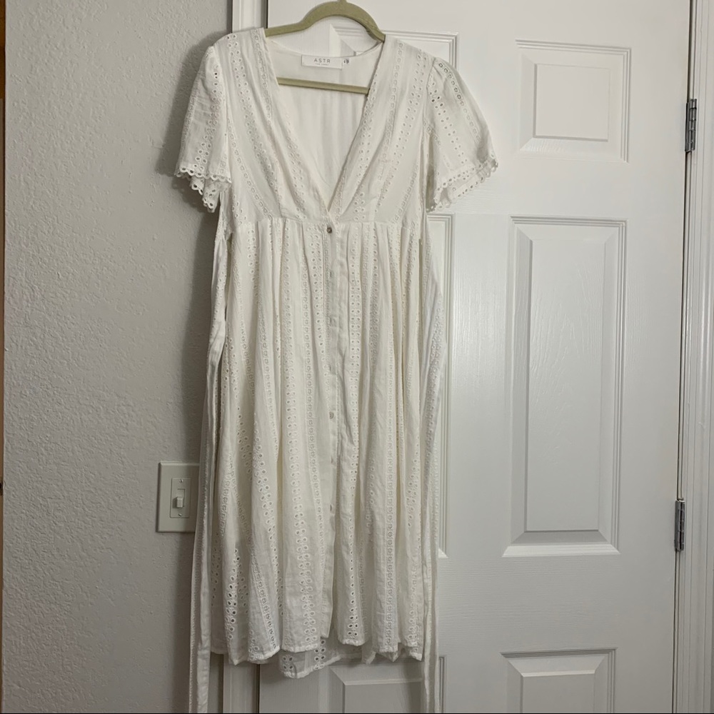 White Eyelet Midi Dress